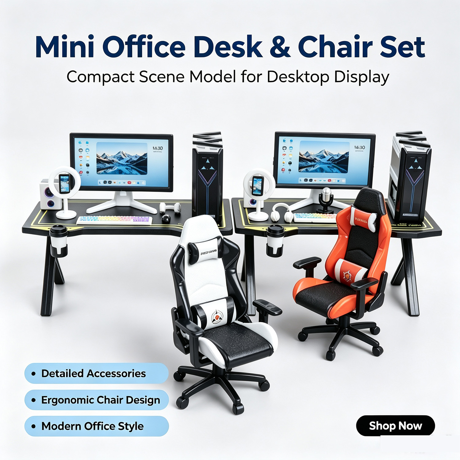 Gaming Accessories For 8 Year Old - Mini Gaming Desk & Chair Set,